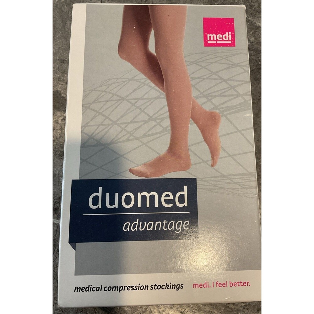 Medi Duomed Advantage Black Closed ToeThigh Highs w/Beaded Band 30 40mmHg Medium